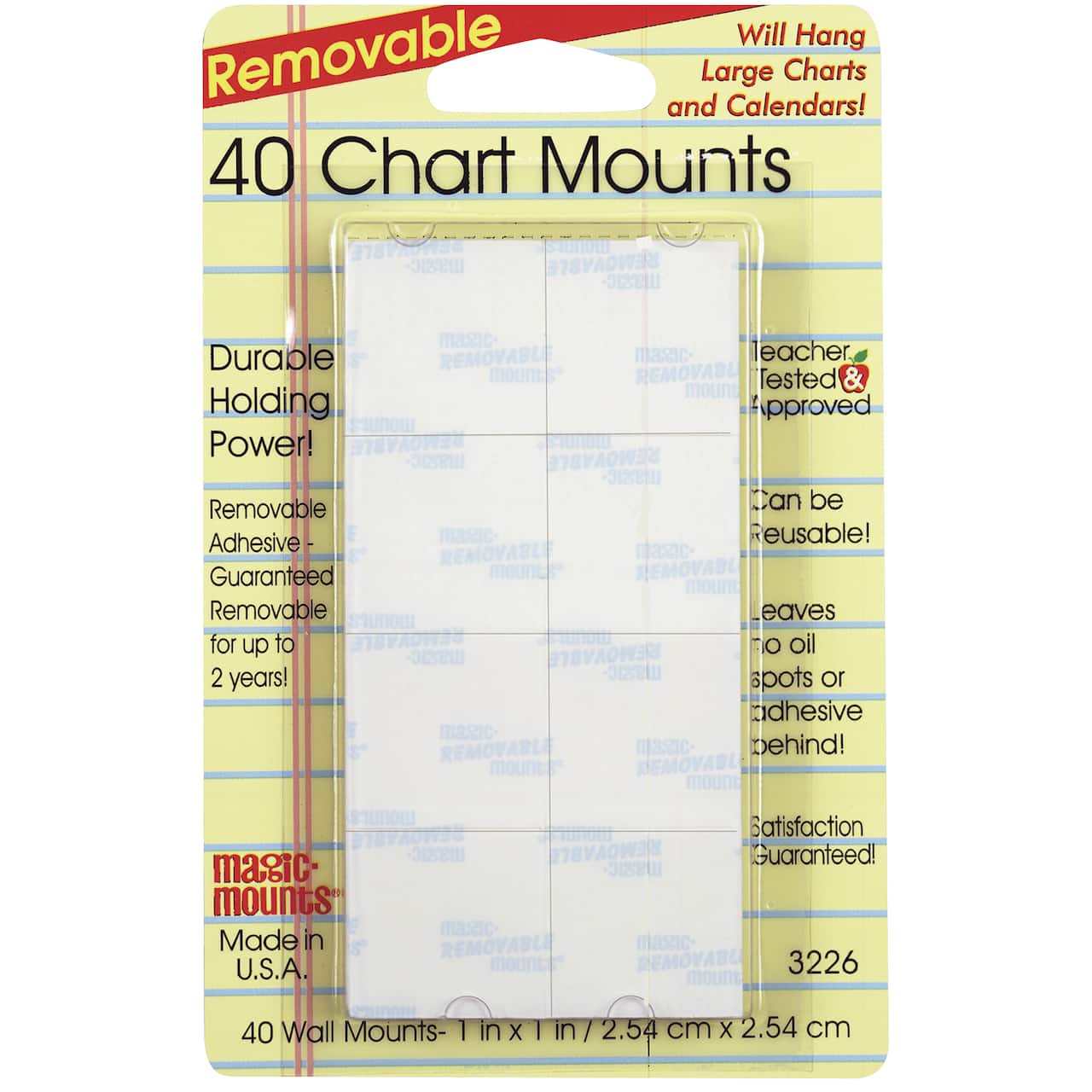 4 Packs: 6 Packs 40 ct. (960 total) Magic Mounts® 1" Removable Chart Mounts